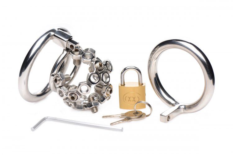 Teach your slave a lesson with a vicious cock cage that remi... Master Series - Bolted Chastity Cage w Spikes photo-2