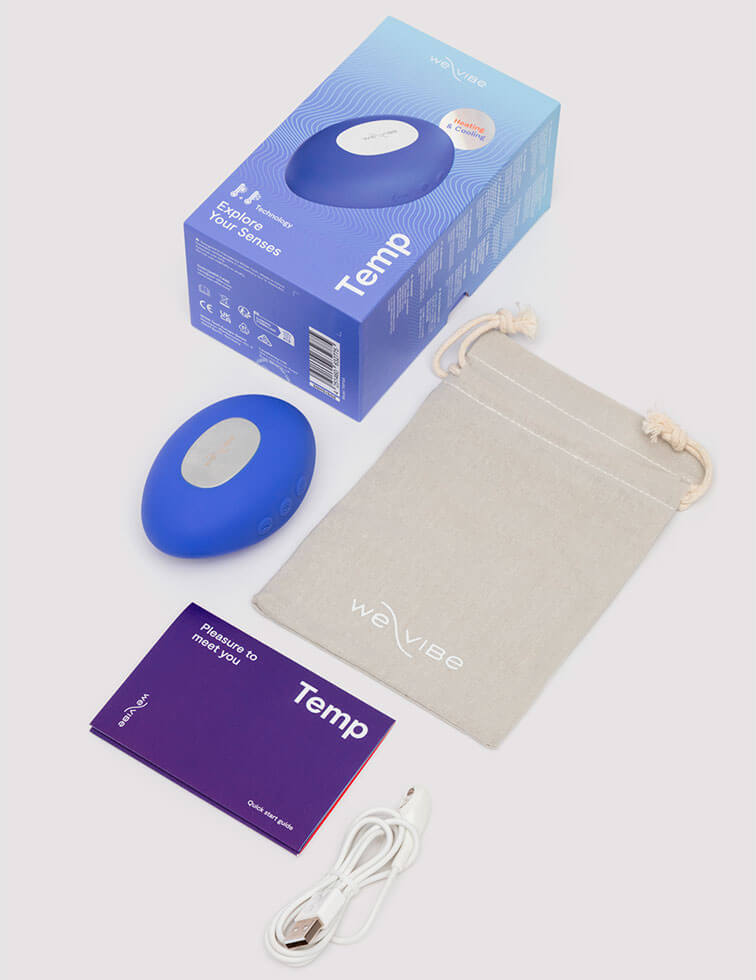 Designed as a lay-on vibrator with precision temperature... We-Vibe - Temp Cooling & Heating Massager - Lavender Blue photo-13