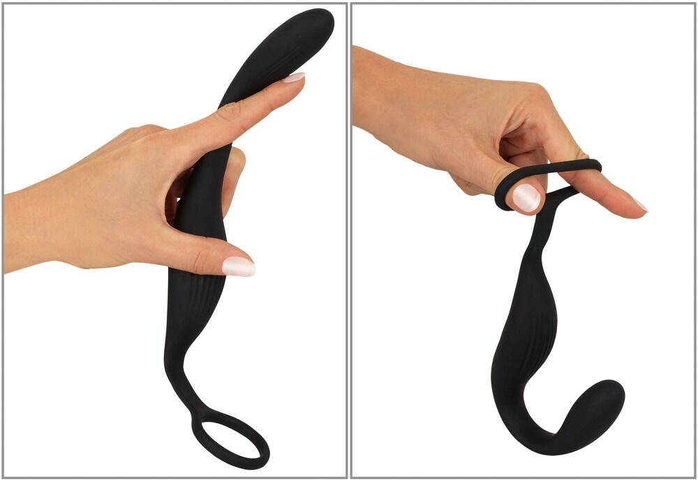 The Cock ring with RC butt plug from Black Velvets combines ... Black Velvets - Cock Ring w Vibro Plug photo-3
