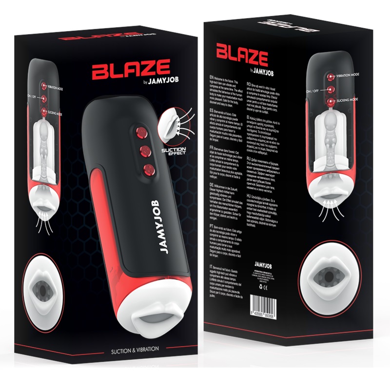 The BLAZE automatic mouth-shaped masturbator for men from th... Jamyjob - Blaze Mouth Suction Vibro Masturbator photo-8
