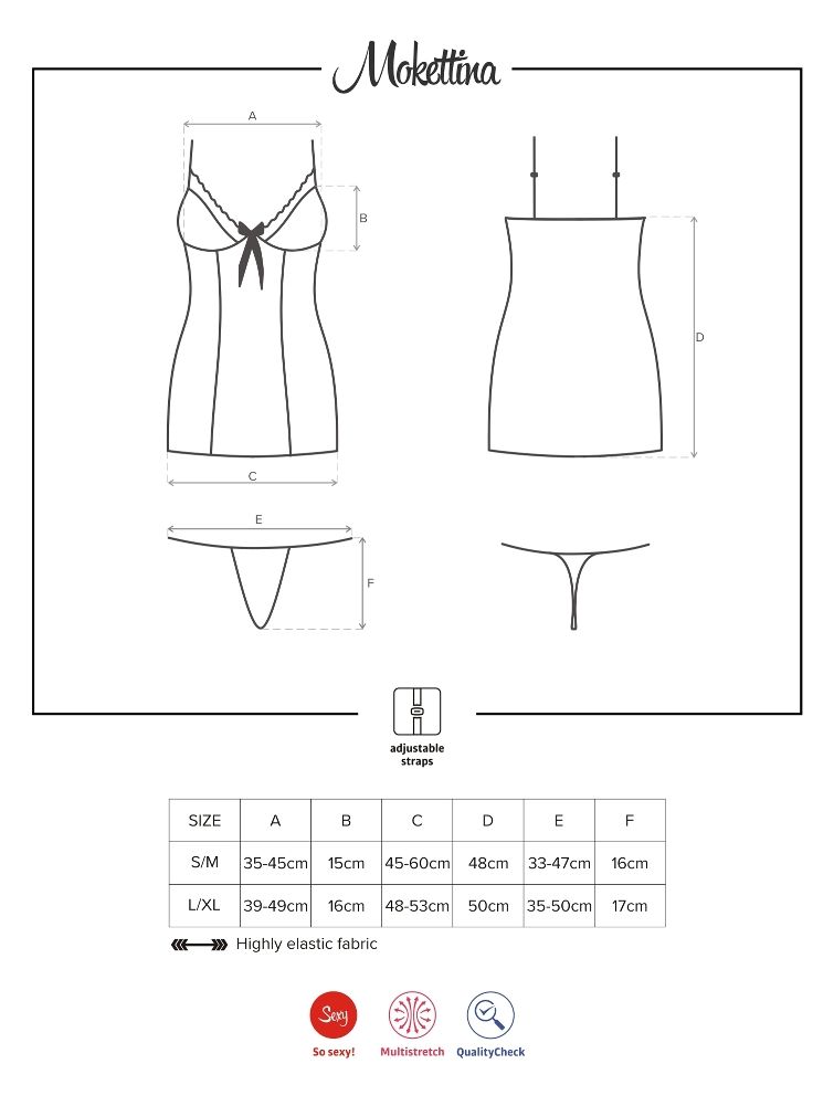 Looks like you can make a perfect choice here. Don’t hesitat... Obsessive - Mokettina Chemise & Thong - Black - L/XL photo-9