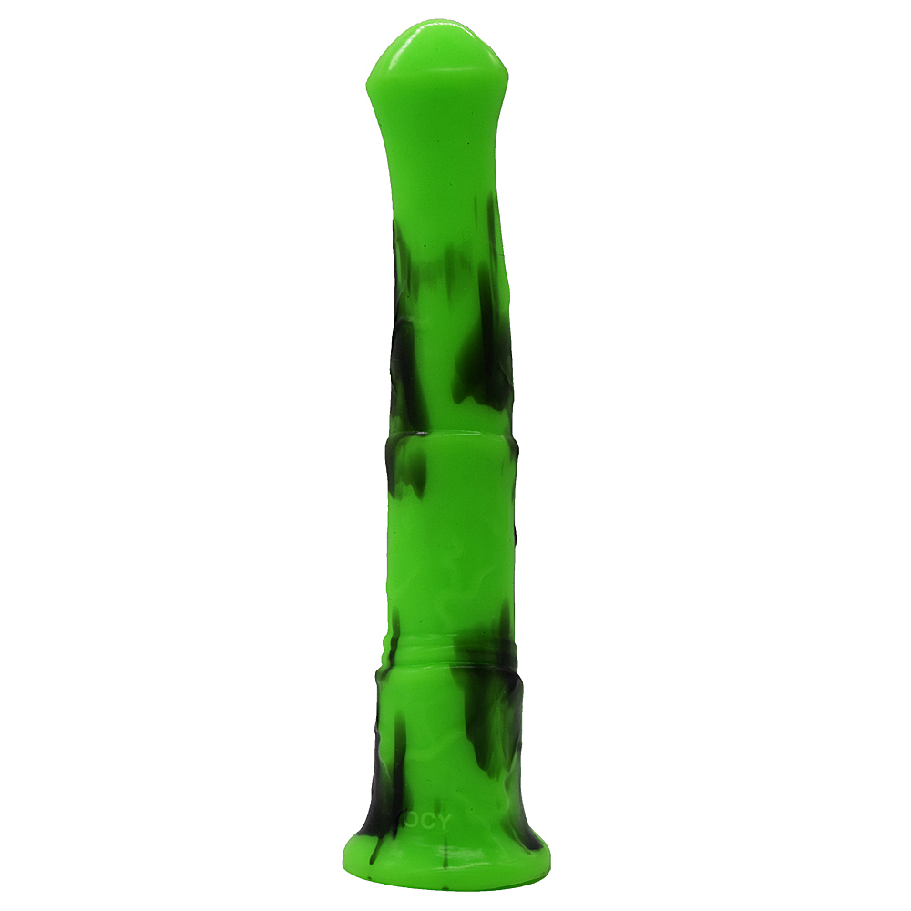 Silicone horse anal dildo, artificial realistic anal plug, s... FAAK - Horse Long Dildo - Green/Black photo-7