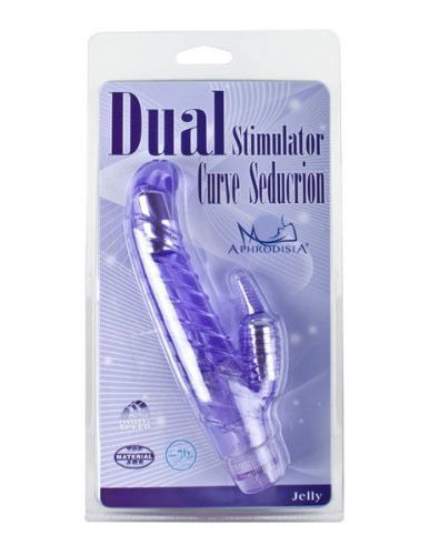 Don't be fooled with compact size this little guy packs ... Aphrodisia - Dual Stimulator Curve Seduction Vibe - Purple photo-6
