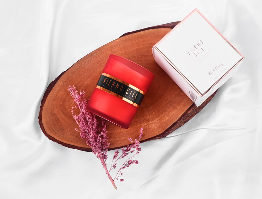 Soy candle with pheromones. Create a soft atmosphere with th... Vierno Ciel - Soy Candle Black Cherry - 100g photo-3