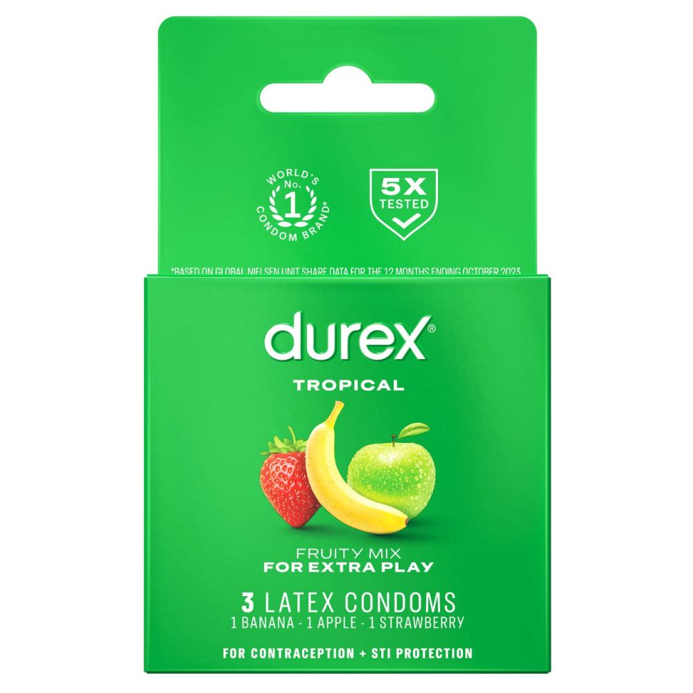 Durex - 熱帶水果味 安全套 3片裝 照片-3