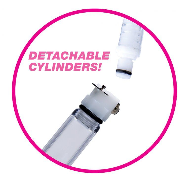 Nipple play enthusiasts will love this easy-to-use pumping s... Size Matters - Nipple Pumping System with Dual Detachable Acrylic Cylinders photo-6