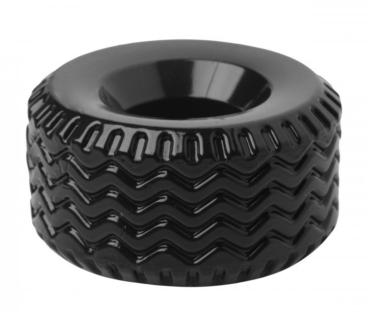 Get your motor running with this beguiling cock and ball tir... Master Series - Tread Tire Cock Ring - Black photo-2