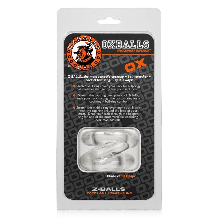 Z-BALLS is a uniquely shaped super-soft ballstretcher/cockri... Oxballs - Z-Balls Ballstretcher - Clear photo-4