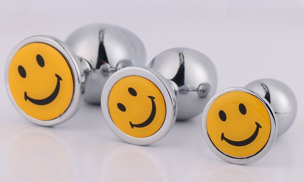 MT - Smile Face Anal Plug 82x34mm - Silver photo-3