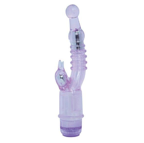 Use your waterproof Naughty Rabbit Vibrator in the tub, show... Aphrodisia - Naughty Dolphin Crystal Stimulator Vibe- Purple photo-4