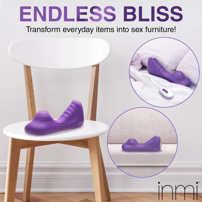 Slip this textured, premium silicone toy between your thighs... Inmi - Ride N' Grind Vibro Grinder - Purple photo-9