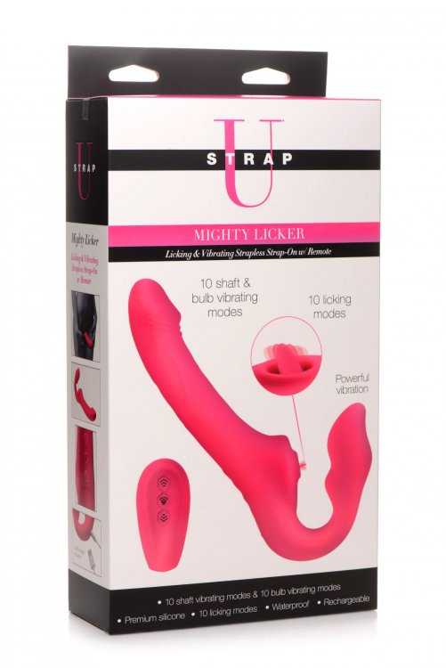 Show off your package with this mighty strapless strapon! Th... Strap U - Mighty Licker Strapless Strap-On - Pink photo-9
