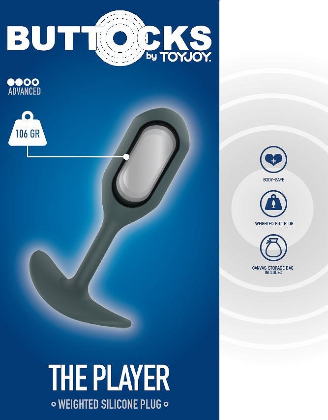 Buttocks by TOYJOY is a luxurious collection of high-perform... ToyJoy - Player Weight Plug S - Grey photo-4