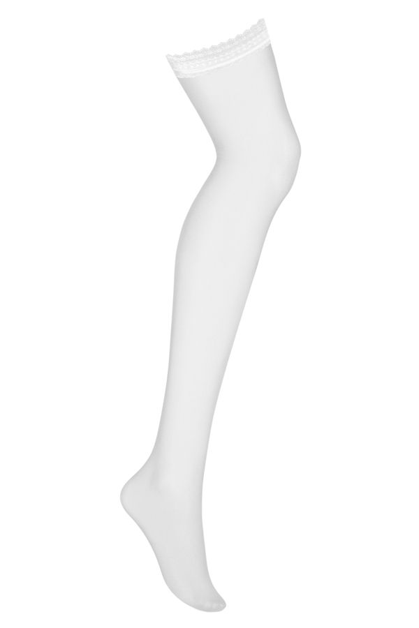 Innocent and pure! That's exactly how you can describe t... Obsessive - S807 Stockings - White - S/M photo-5
