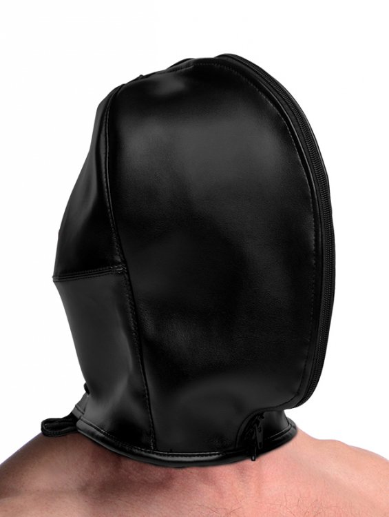 Darken the senses with this Zip Front Bondage Hood! This hoo... Strict - Zip Front Bondage Hood - Black photo-2