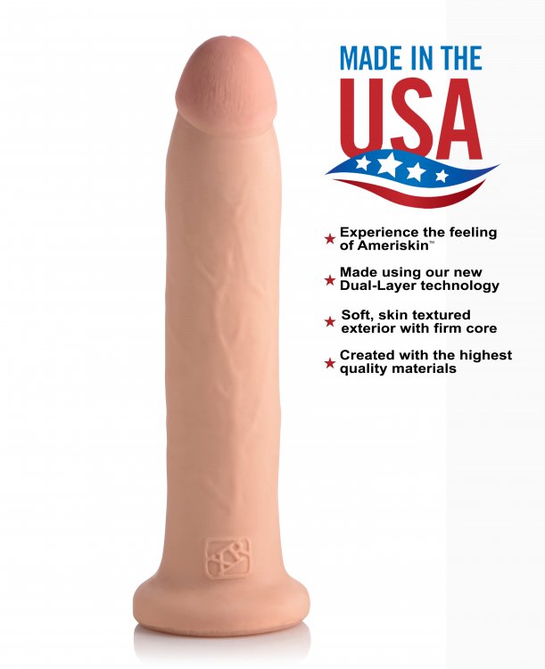 Your wish has come true with 11 inches of solid cock! This b... USA Cocks - 11" Ultra Real Dual Layer Dildo - Flesh photo-5