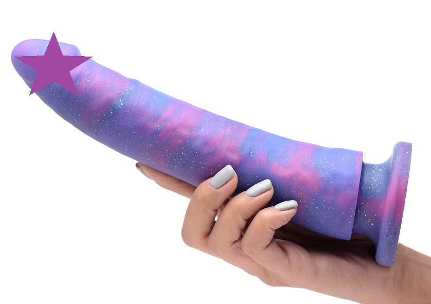This magical dong is ready to charm your holes and push you ... Strap U - Magic Stick Glitter 9.5" Dildo - Purple photo-2
