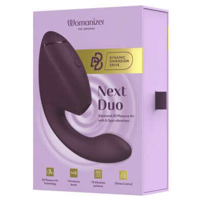 Womanizer Next Duo 将 Womanizer 独有慨 3D Pleasure Air 吸吮技术同... Womanizer - Next DUO 3D阴蒂吸啜及G点按摩器 - 暗紫色 照片-18