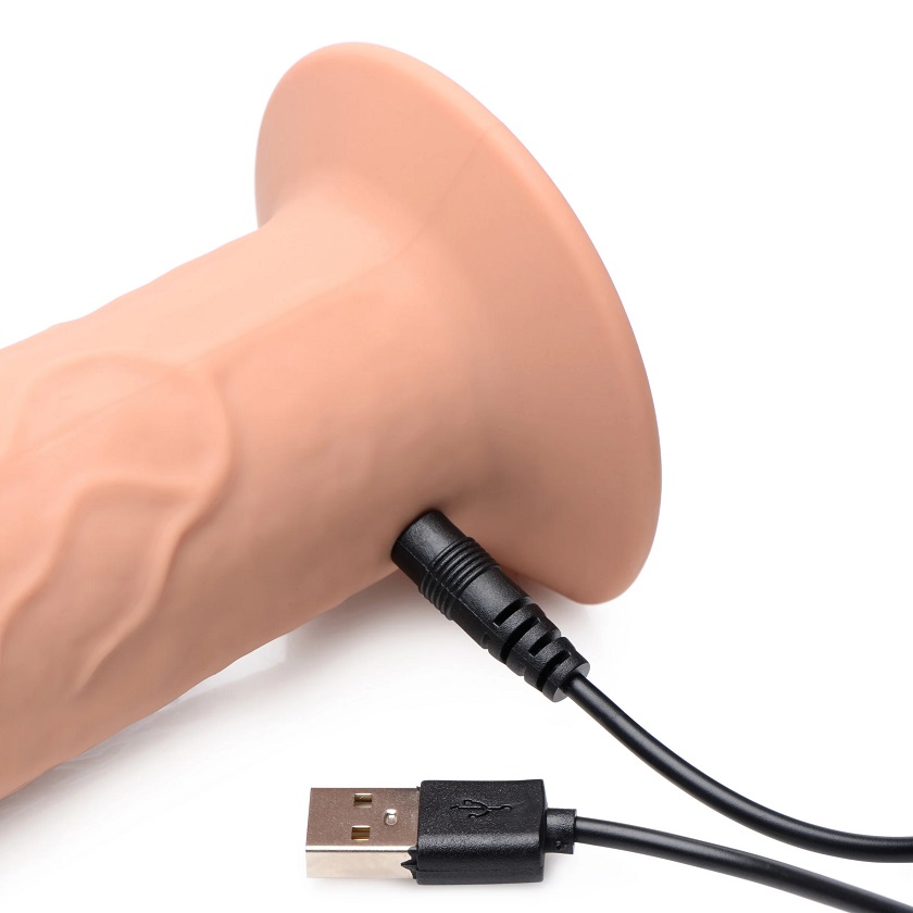 Featuring realistic details for a genuine feel in your hands... Thump It - 7X Remote Control Thumping Vibro Dildo - Medium photo-8