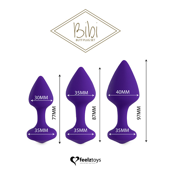 The Feelztoys Bibi butt plug set is perfect as an introducti... Feelztoys - Bibi Butt Plug Set - Purple photo-5