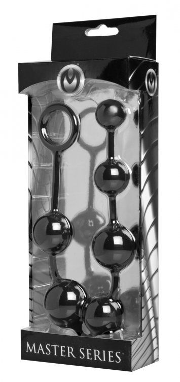 Master Series - Serpent 6 Silicone Beads of Pleasure - Black photo-3