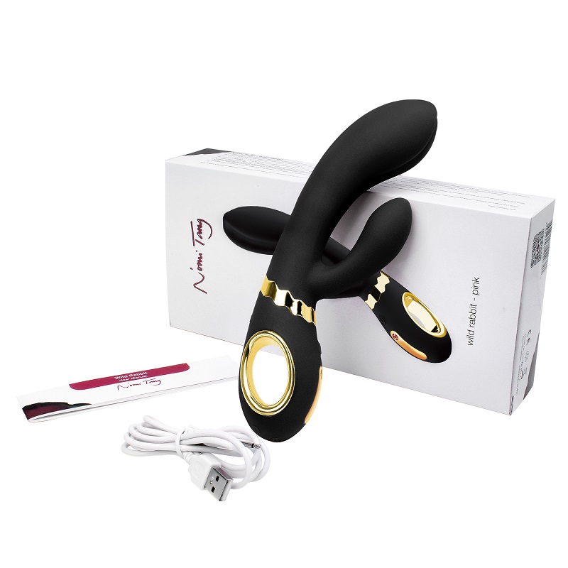 A rechargeable rabbit vibrator for G-spot and clitoral stimu... Nomi Tang - Wild Rabbit - Black photo-5