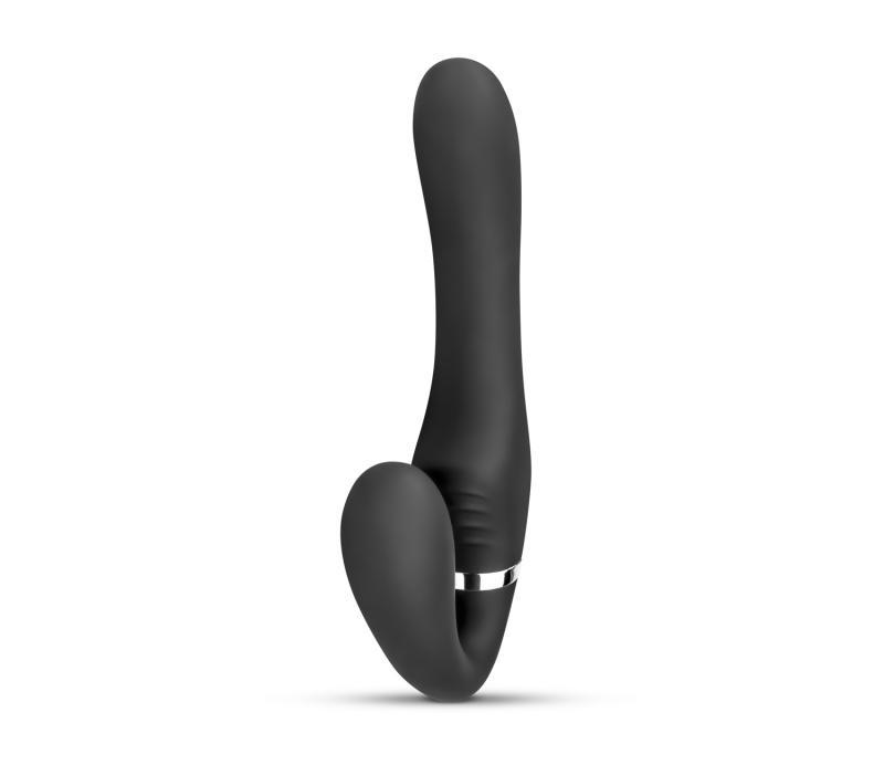 The Avery Strapless Strap-On dildo is enjoyable for both par... No-Parts - Avery Strapless Vibro Dildo 22cm - Black photo-4