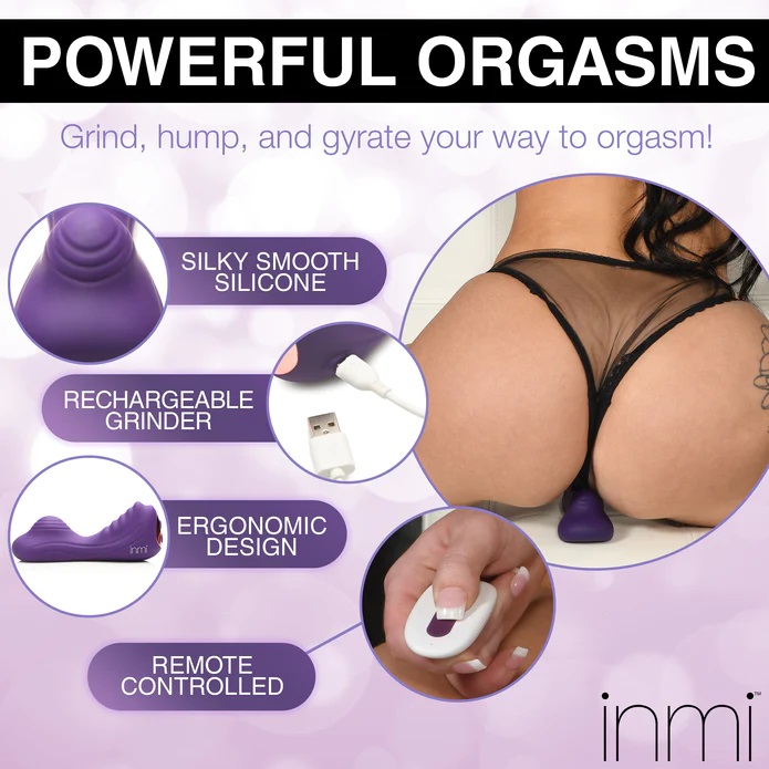 Slip this textured, premium silicone toy between your thighs... Inmi - Ride N' Grind Vibro Grinder - Purple photo-8