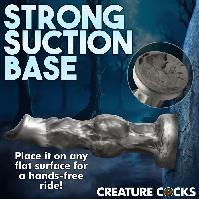 This silver and smoky black rod is iridescent and shines in ... Creature Cocks - Night Prowler Dildo S - Grey photo-6