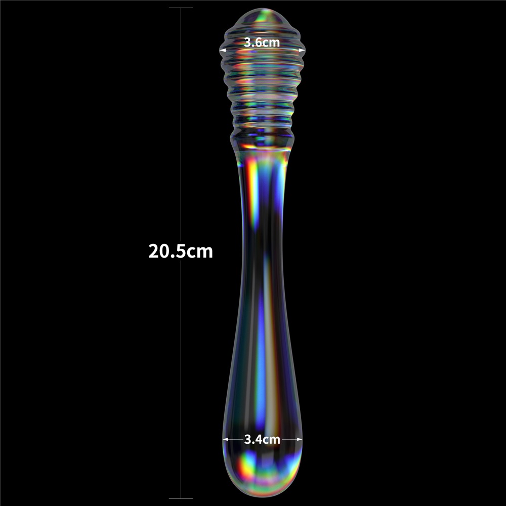 Lovetoy - Twin Pleasures Glass Dildo - Clear photo-7