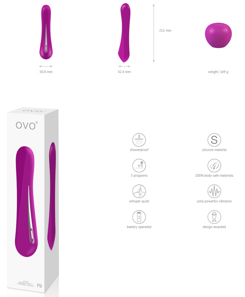 ovo F9 is made of 100% body safe silicone, with silky sm... Ovo - F9 Vibe - Violet photo-4