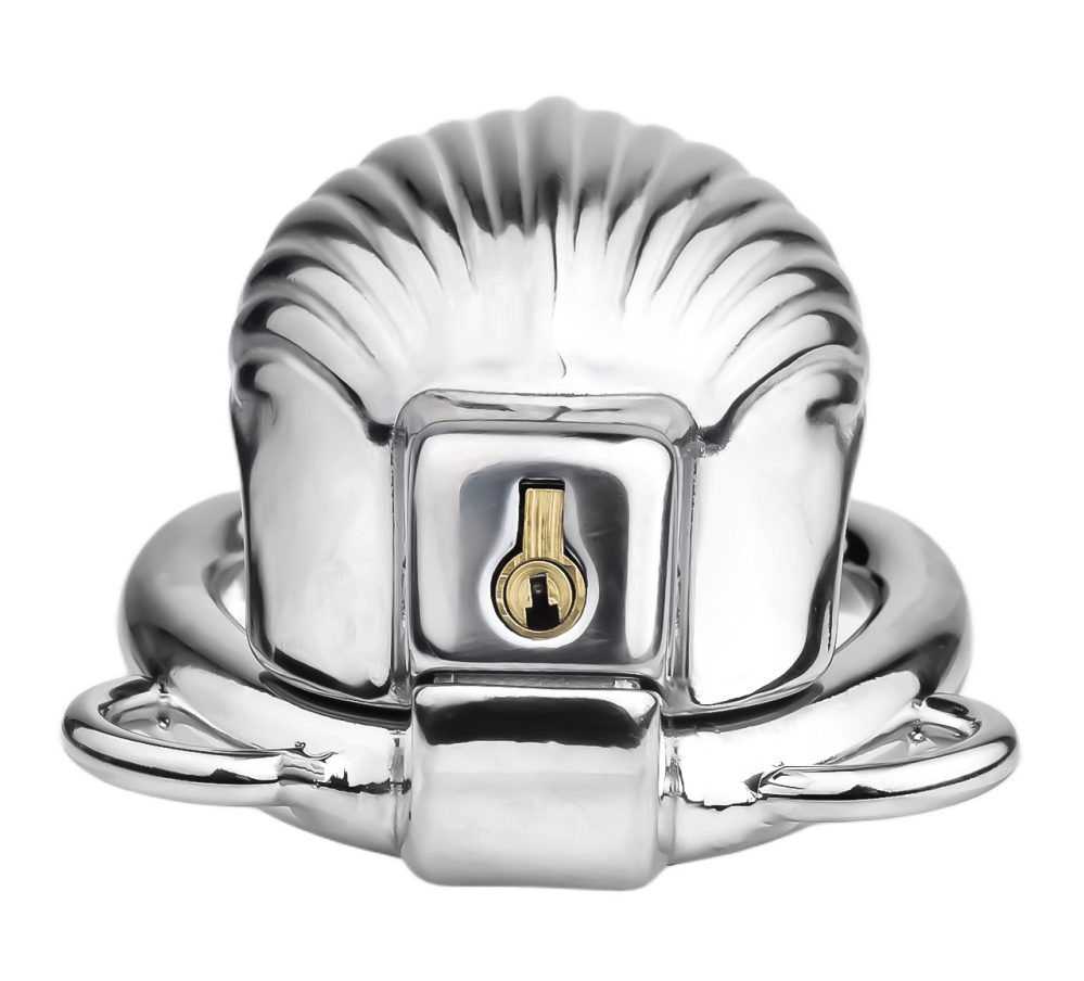 Material: 304 Stainless steel
Cage high: 50mm
Total length:... FAAK - Shell Chastity Cage 45mm - Silver photo-10