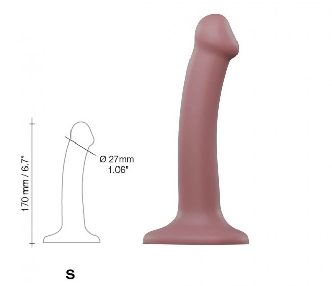 Sleek and minimalist design, high quality mono-density silic... Strap-On-Me - Mono Density Dildo S - Vieux Rose photo-4