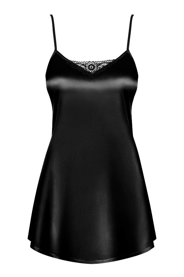 Fasten your seat-belt and get ready for exciting journey to ... Obsessive - Satinia Babydoll & Thong - Black - L/XL photo-5