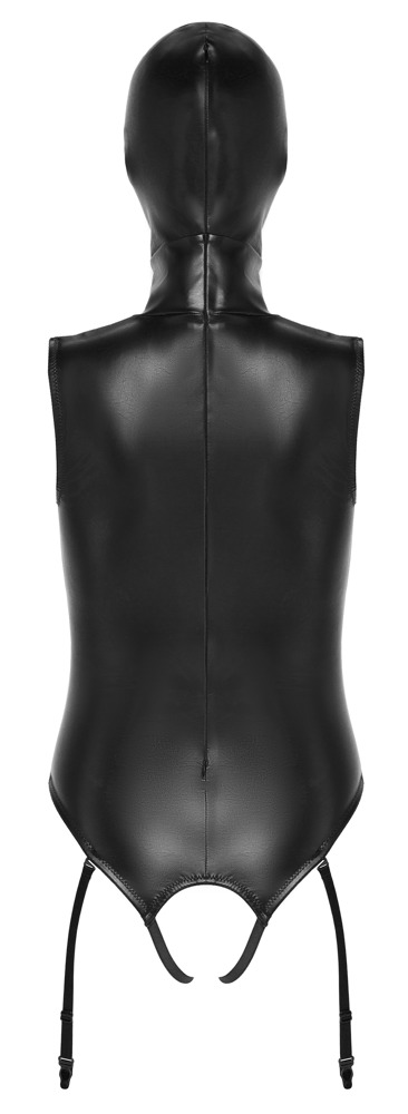 Bad Kitty - 開襠露乳連身內衣 連頭罩 - 黑色 - 中碼 照片