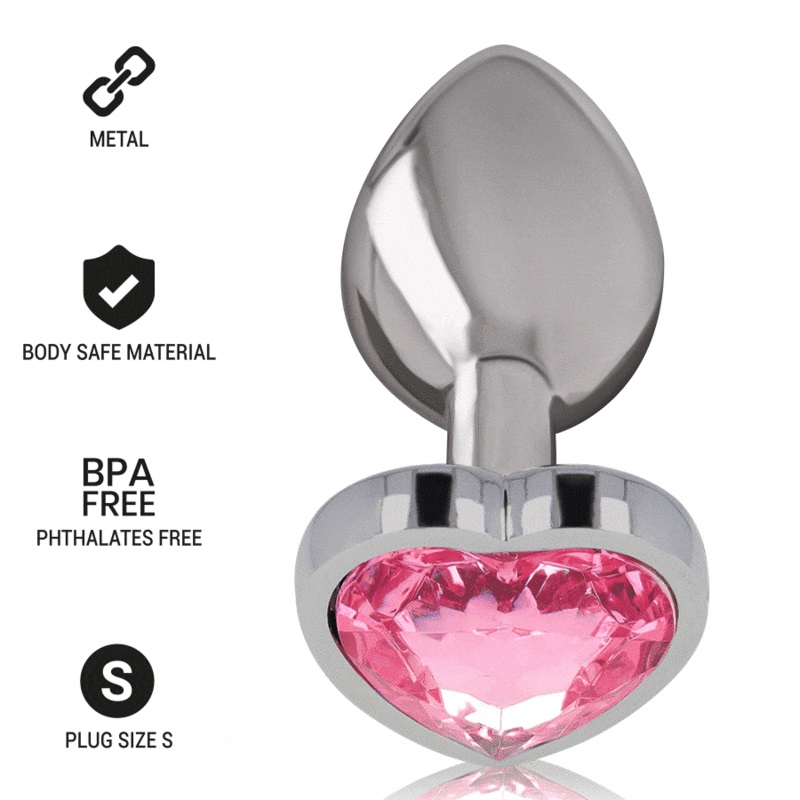 Let your buttocks shine with the anal plug from Intense, dec... Intense - Metal Heart Gem Plug S - Pink photo-3