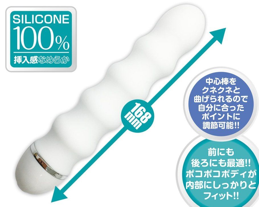 Flexible Kneekne can be bent!
A mesh of silicone material wi... A-One - Medish L Hoop Vibrator - White photo-6