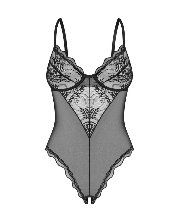 Obsessive - Perisia Crotchless Teddy - Black - XL/2XL photo