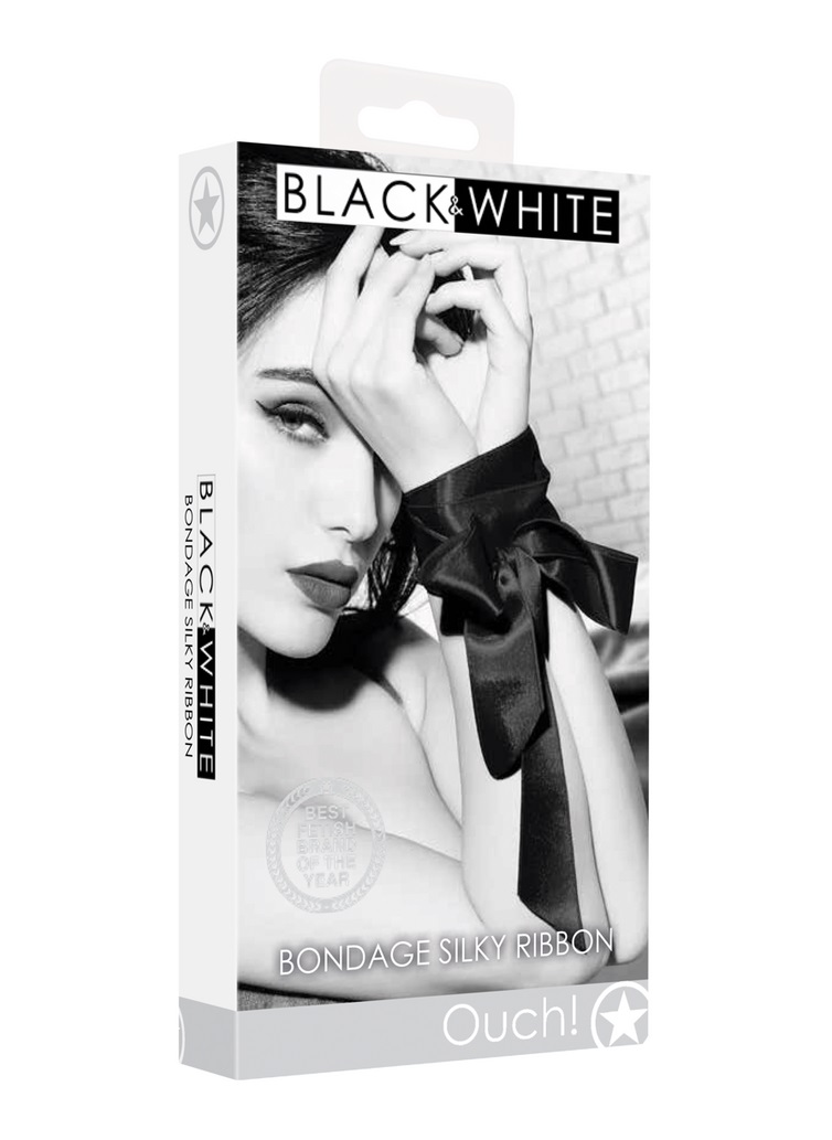 Ouch - Silky Bondage Ribbon - Black photo-5