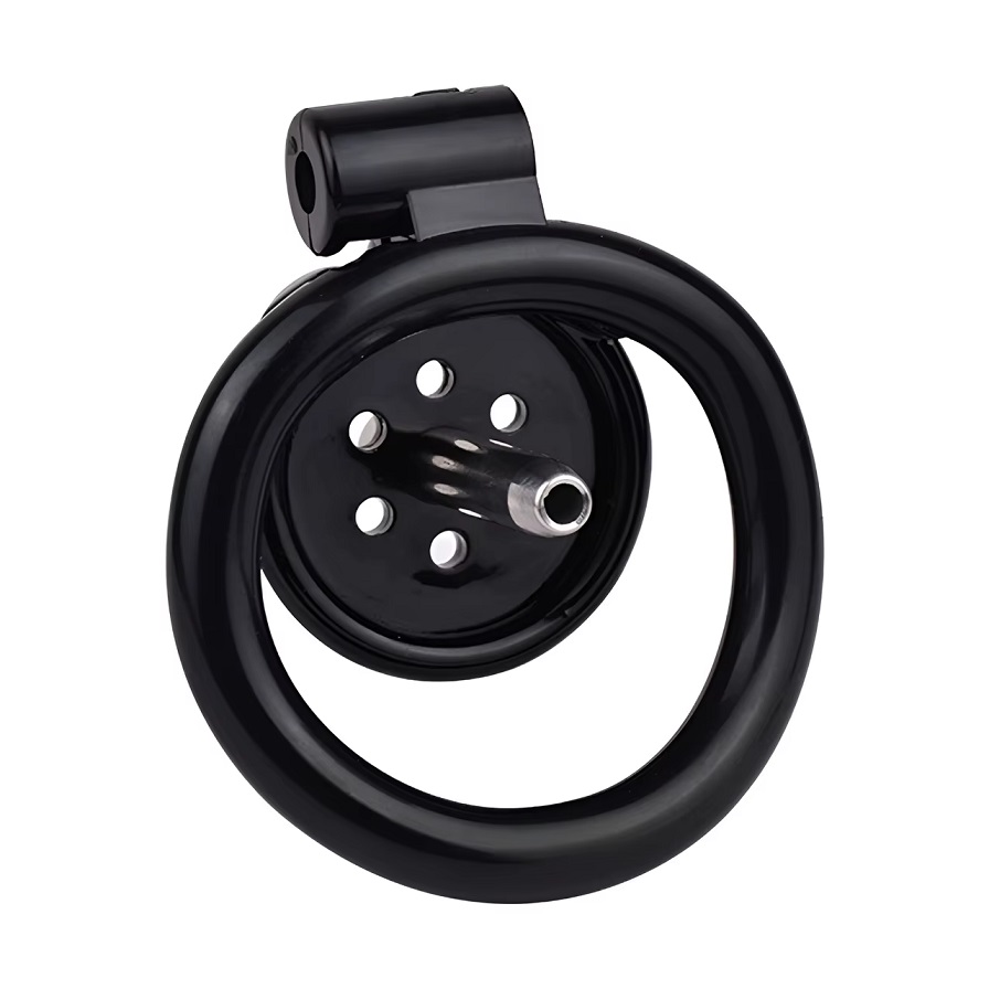 FAAK - Resin Chastity Cage 45mm w Catheter & Belt - Black photo-4