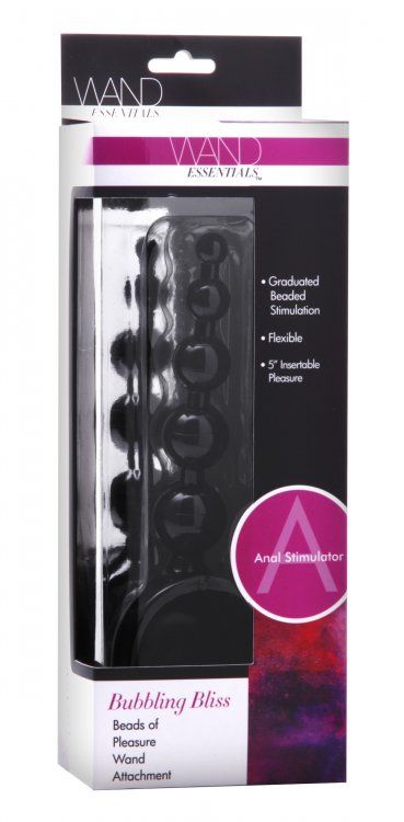 Bubbling Bliss is a highly stimulating beaded attachment for... Wand Essentials - Bubbling Bliss Beaded Pleasure Wand Attachment - Black photo-4