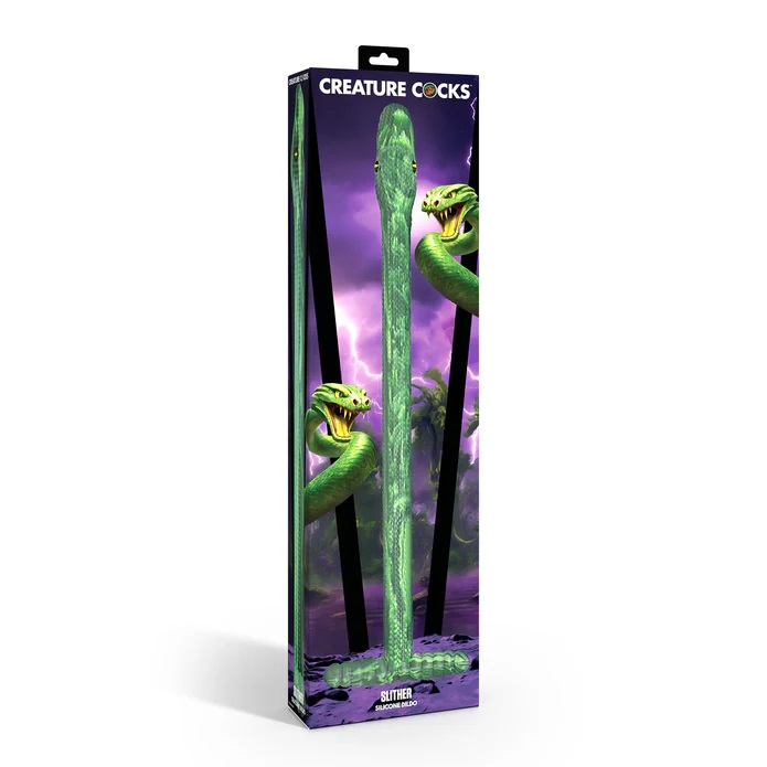 Discover untamed pleasure with the Slither Silicone Dildo! T... Creature Cocks - Slither Hose Dildo - Green photo-5