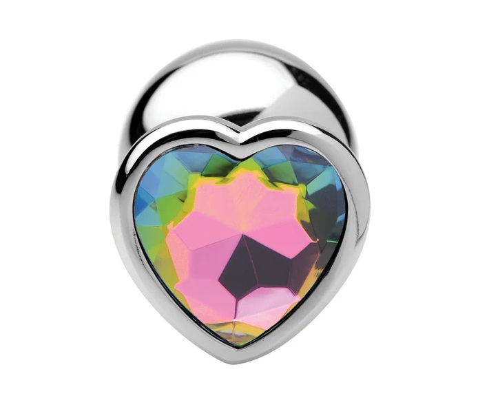 Adorn your derriere with this heart shaped Rainbow Prism but... Booty Sparks - Rainbow Prism Heart Anal Plug M photo-3