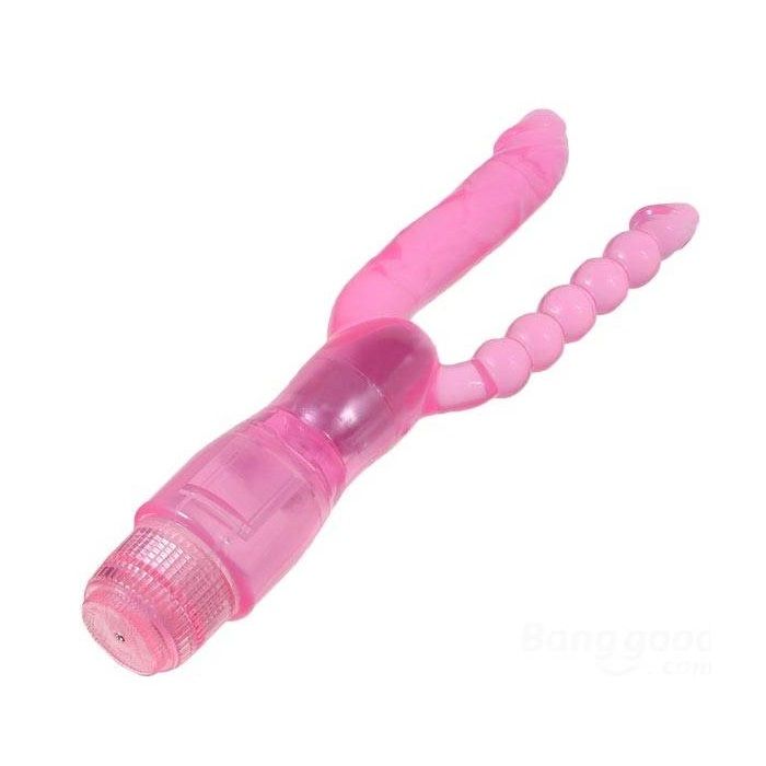 Are you looking for some special 02 Vibrators?This dual pene... Aphrodisia - Double Pleasure Dual Penetrator Vibrator - Pink photo-5