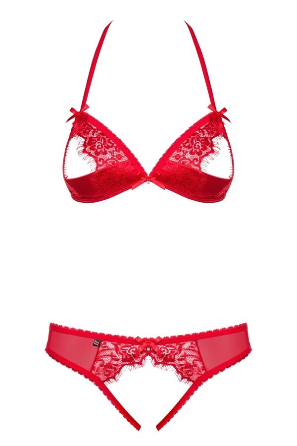 Can you hear knocking on your bedroom door? Pleasure is comi... Obsessive - 870-SEC-3 2 pcs Set - Red - S/M photo-7