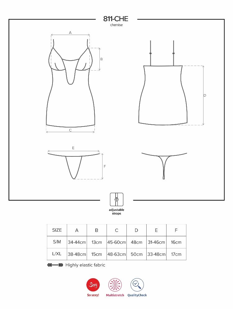 All your beautiful body needs is special lingerie! Let this ... Obsessive - 811-CHE-1 chemise & thong - S/M photo-9