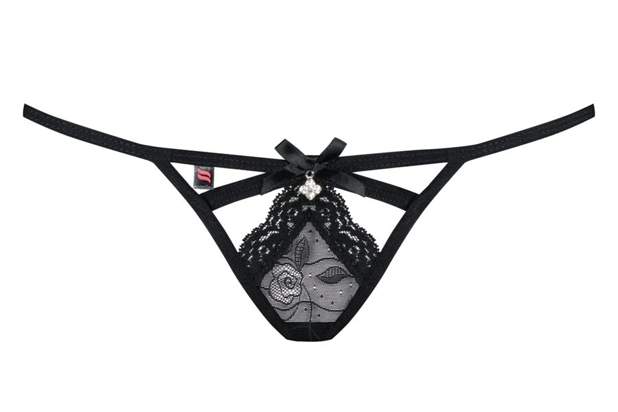 This sexy thong loves to give amazing sensations and plenty ... Obsessive - 818-THO-1 Thong - Black - L/XL photo-7