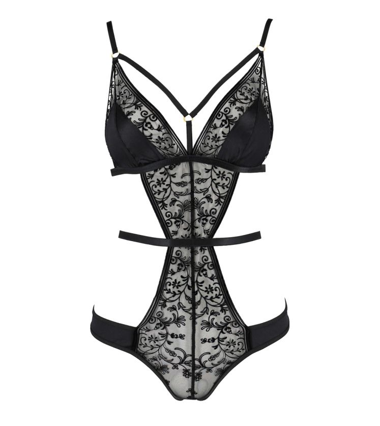 Wear the Aliyah bodysuit which combines the delicacy of lace... Casmir - Aliyah Body - Black - L/XL photo-5