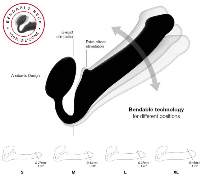 Quality and ergonomics are the hallmarks of Strap-on-me.
Ma... Strap-On-Me - Semi-Realistic Bendable Strap-On M - Black photo-4