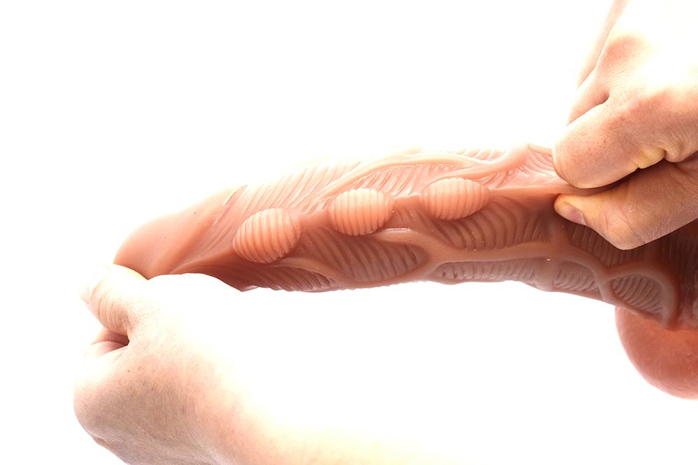 FAAK - 凹凸不平双层仿真阳具 - 肉色 照片-6